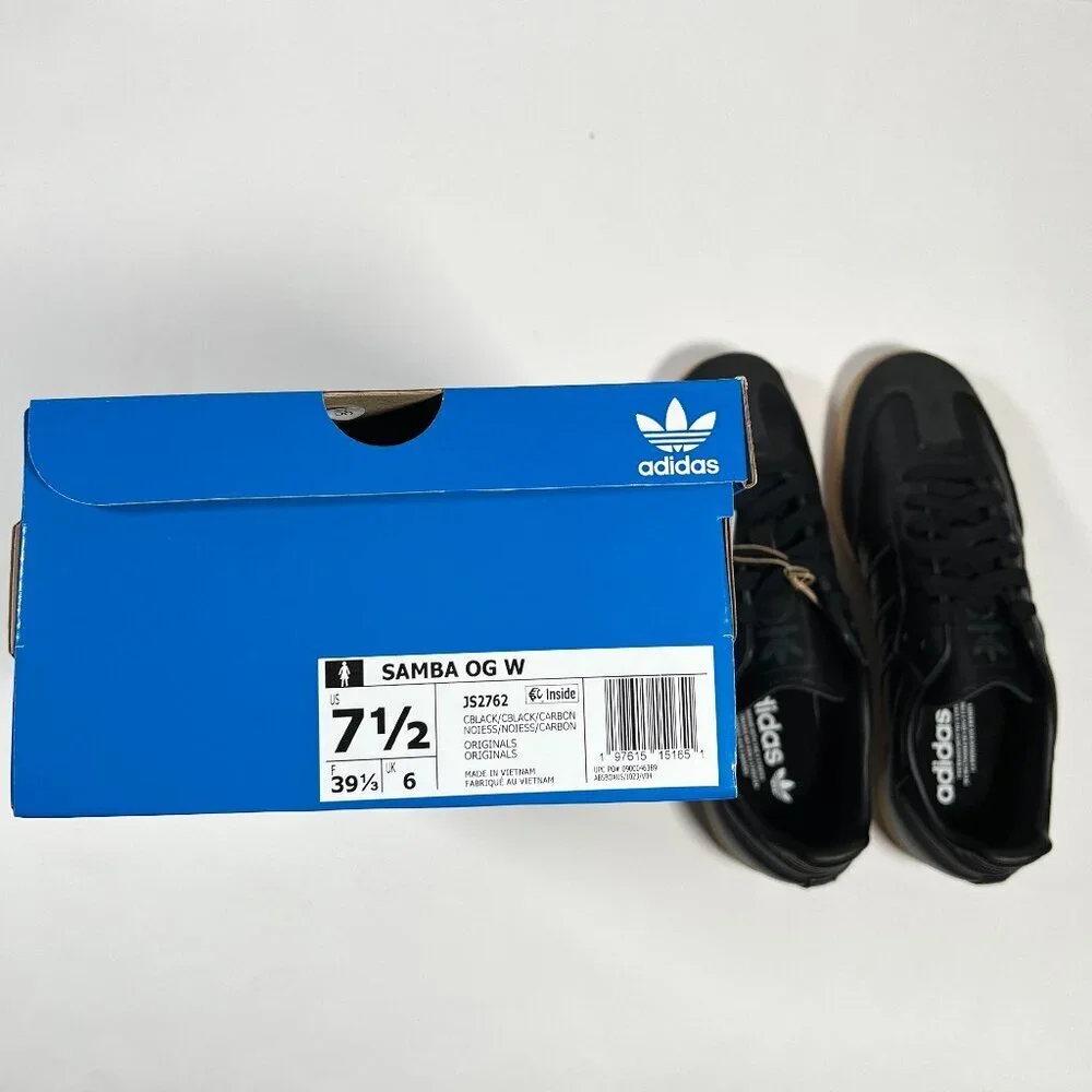 Adidas Women's Size 7.5 Samba OG Sneaker Shoes Core Black Carbon Gum